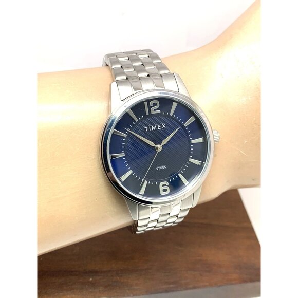 Timex Men's Watch TW2T59800 Quartz Blue Dial Silver Tone Stainless Steel 40mm - Picture 10 of 13